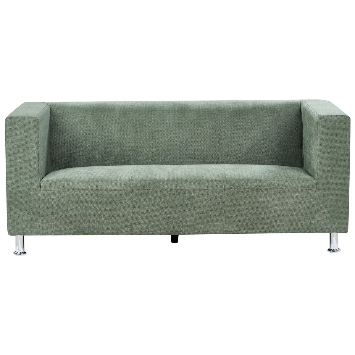 3-SITZER-SOFA Stoff grün Floro - Silberfarben/Grün, Textil (179/74/83cm) - Beliani