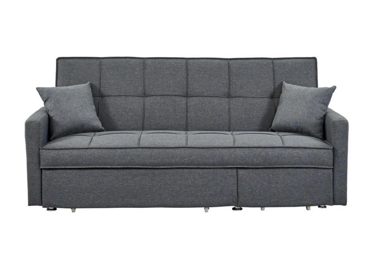 SCHLAFSOFA 3-Sitzer - Stoff - Grau - CANETTI - Grau, Textil (86/98/206cm) - Vente-Unique