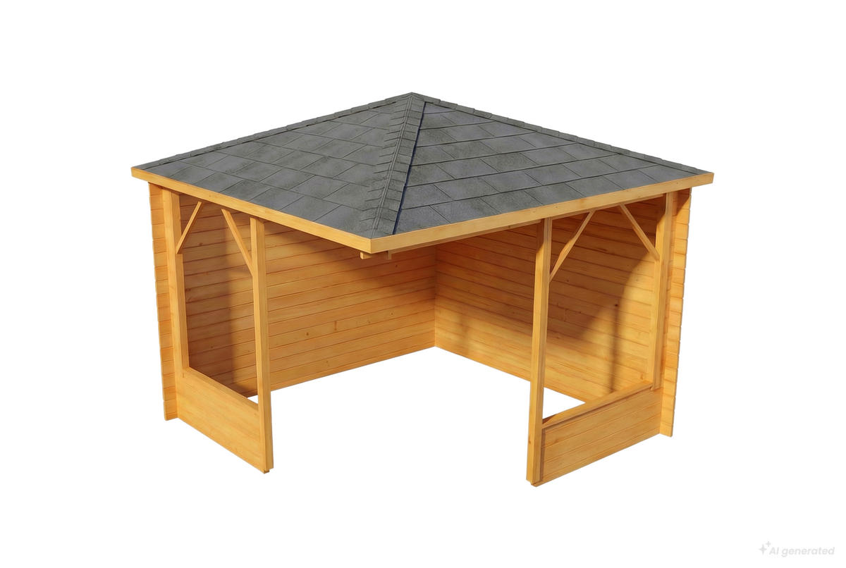 GARTENHAUS Holz Maik - Pinienfarben, Holz (318/260/318cm) - Alpholz