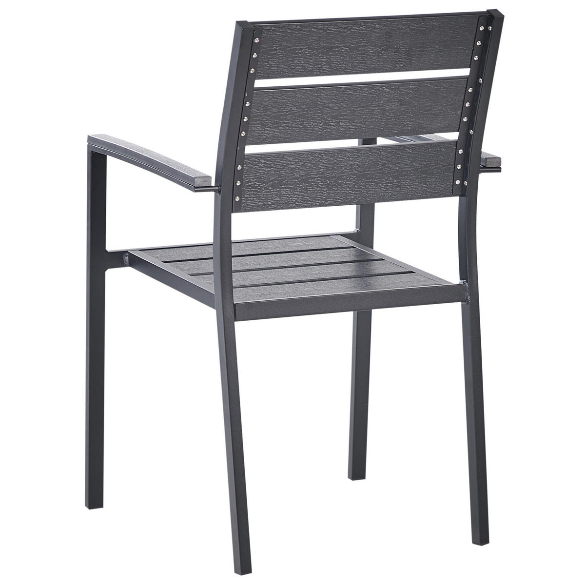 GARTENMÖBEL SET 6-Sitzer Aluminium schwarz Vernio - Schwarz, Kunststoff - Beliani