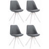 BESUCHERSTUHL Toulon, 4er Set Stoff, Gestell Holz Square Weiß Dunkelgrau - Dunkelgrau/Weiß, Holz/Buchenholz (48/83/56cm) - TPFLiving