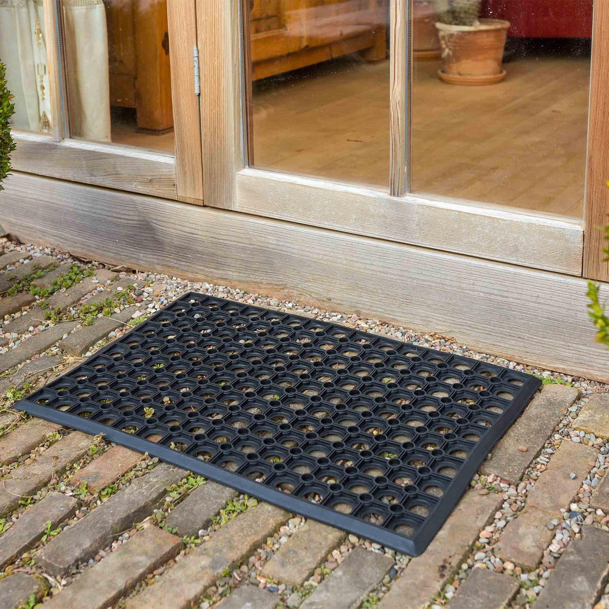 FUSSMATTE OUTDOOR PROFIL - Schwarz, Textil (40/60cm) - Astra