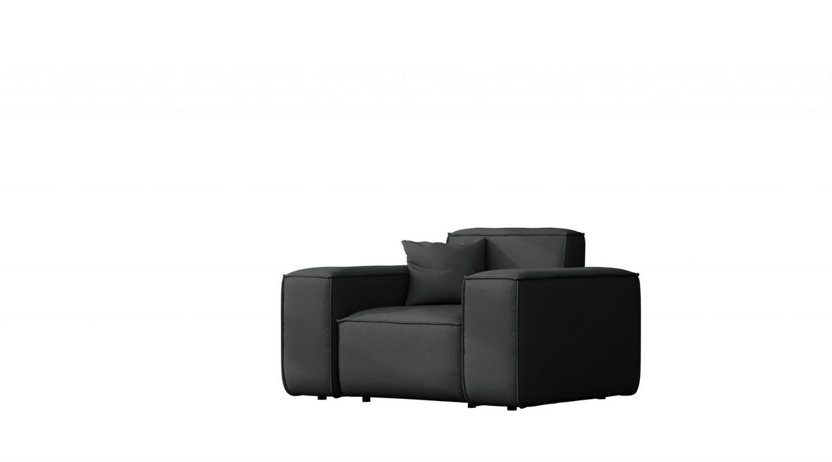 GARTENSESSEL Für Den Garten MALIBU Stoff Odyssey Schwarz - Schwarz, Holz (121/73/88cm) - Kaiser Möbel