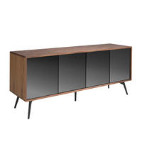 SIDEBOARD Walnuss Schwarz 180/50/76 cm - Walnussfarben/Schwarz, Holz (180/76/50cm) - ANGEL CERDA