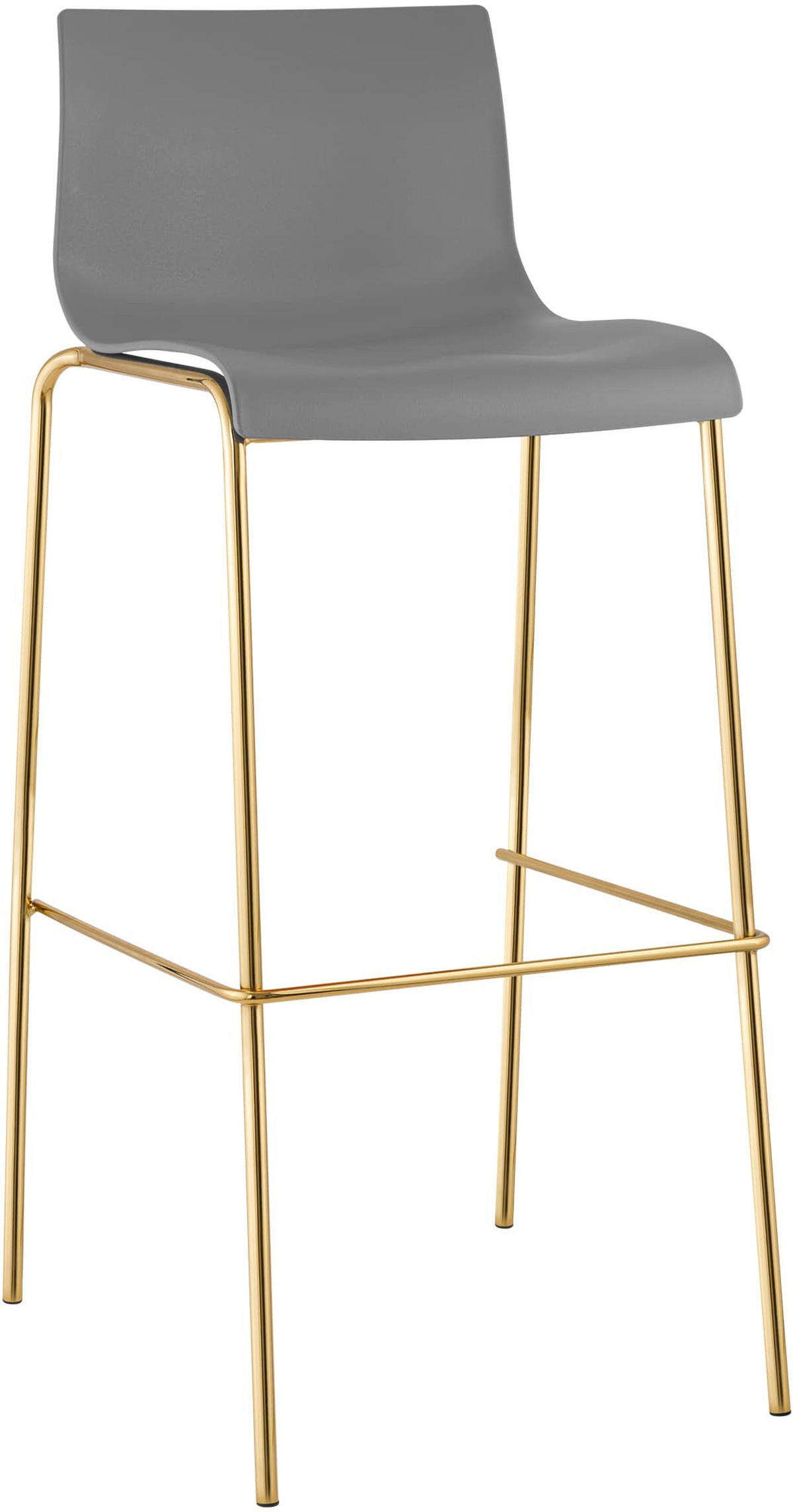BARHOCKER Kunststoff Grau - Goldfarben/Grau, Kunststoff/Metall (43/100/48cm) - CLP