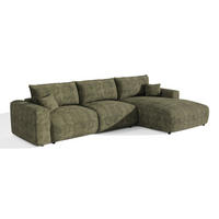 ECKSOFA rechtwinklig COMO Cord Olivgrün 297cm - Olivgrün/Grün, Textil (297/167cm) - Premium Interiors