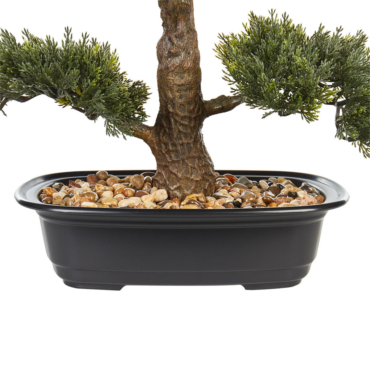 KUNSTPFLANZE im Blumentopf 44 cm Grün/Schwarz Pine - Schwarz/Grün, Kunststoff (44cm) - Beliani
