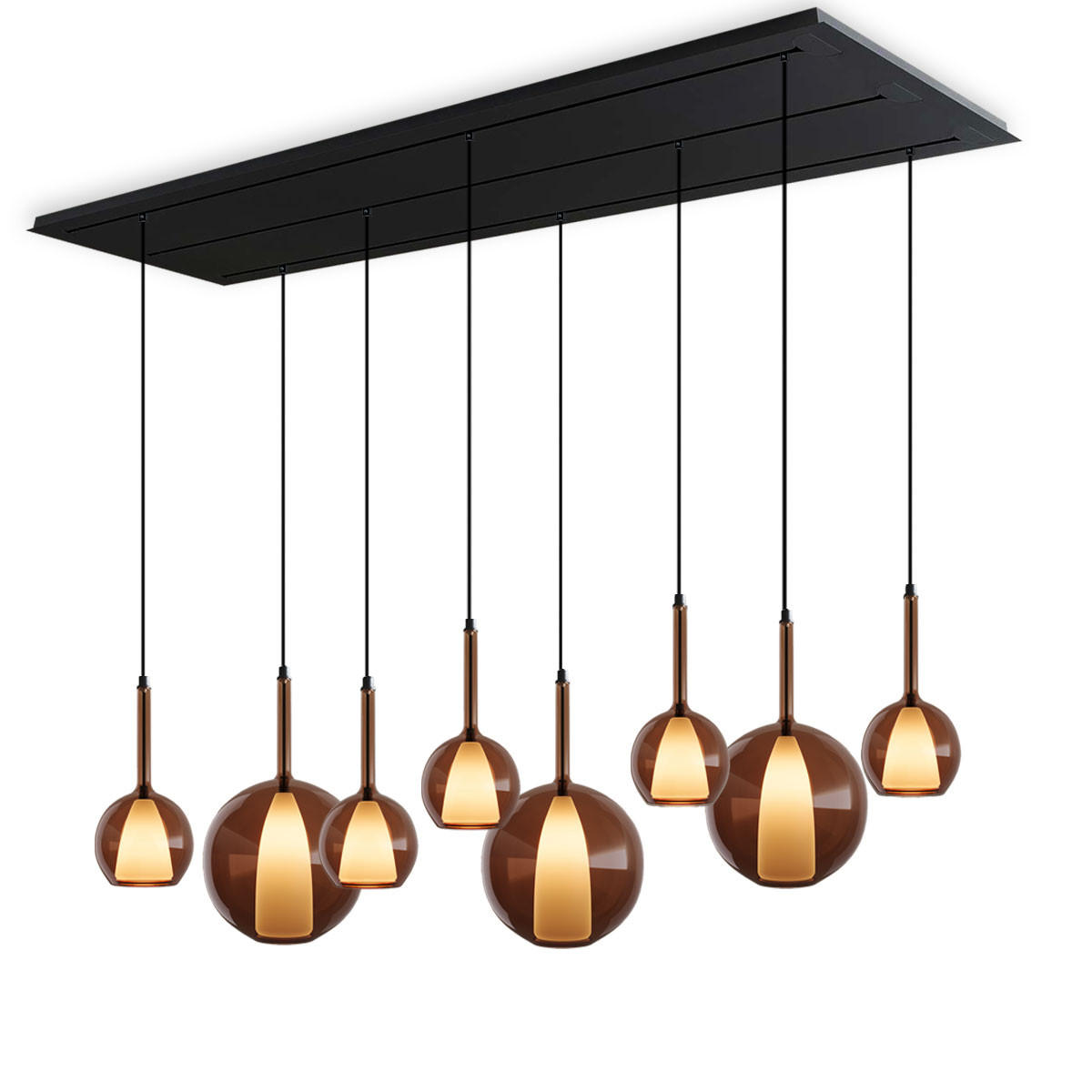 HÄNGELEUCHTE Belluna Braun Ø 14/24cm - Braun, Glas (14/14/35cm) - s.luce