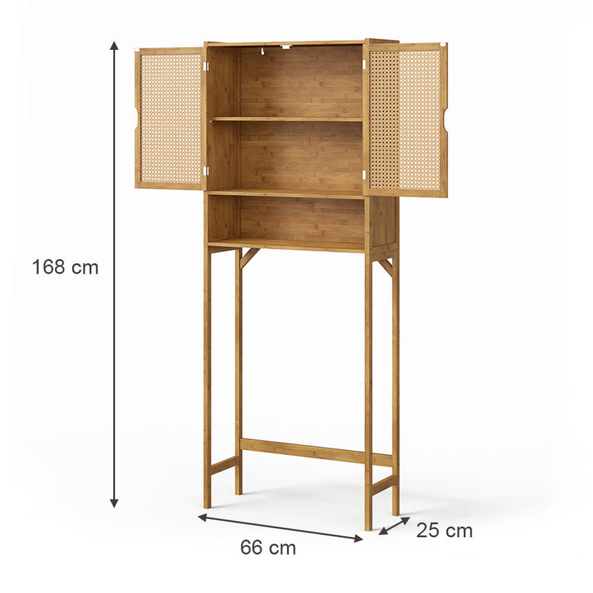 WASCHMASCHINENSCHRANK Liora Bambus 66 x 168 cm mit 2 Türen - Grün, Holzwerkstoff (66/168/25cm) - Vicco