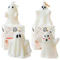DUFTKERZEN 4-teiliges Set Gespenst Sojawachs Halloween - Weiß, Paraffin (5cm)
