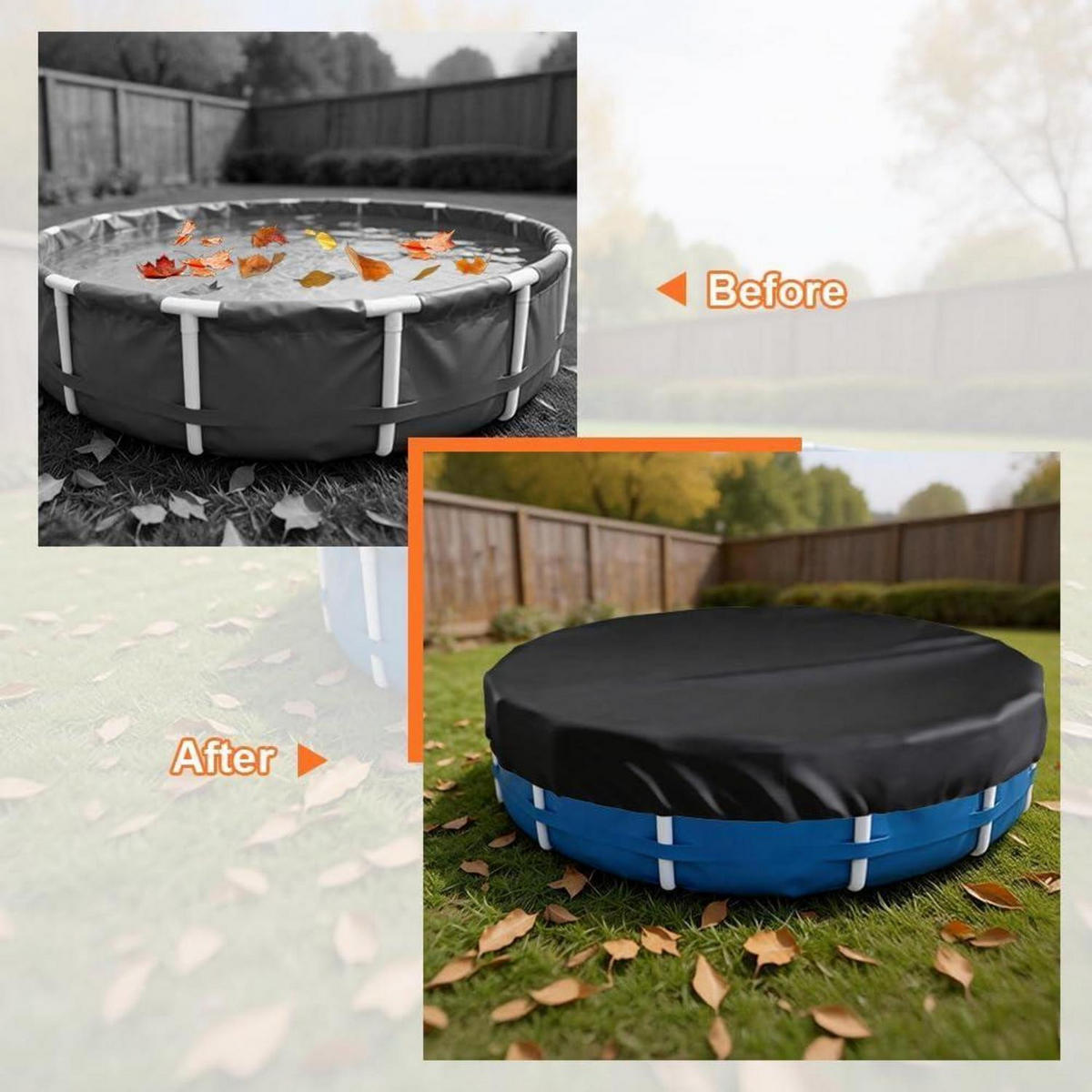 POOLABDECKUNG rund 310 cm wasserdicht UV-beständig - Schwarz, Textil (310/310cm)