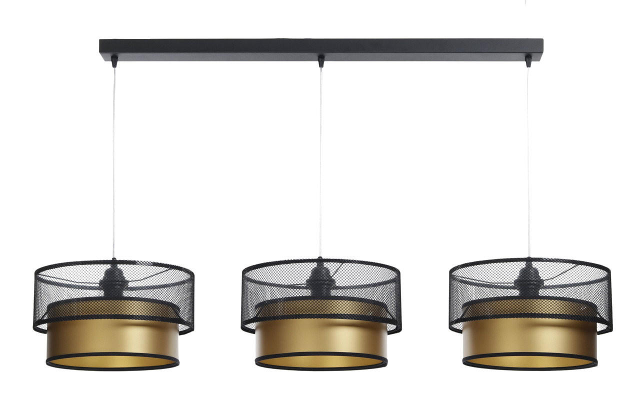 HÄNGELEUCHTE Gold 30/88 cm - Schwarz, Kunststoff (30/2.6/88cm) - ONZENO