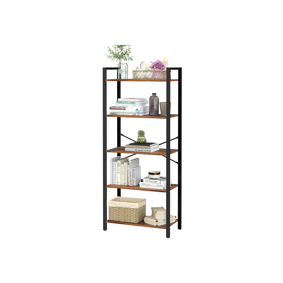 BÜCHERREGAL AUFBEWAHRUNGSREGAL - Braun, Holzwerkstoff (30/153/66cm) - Hansiro