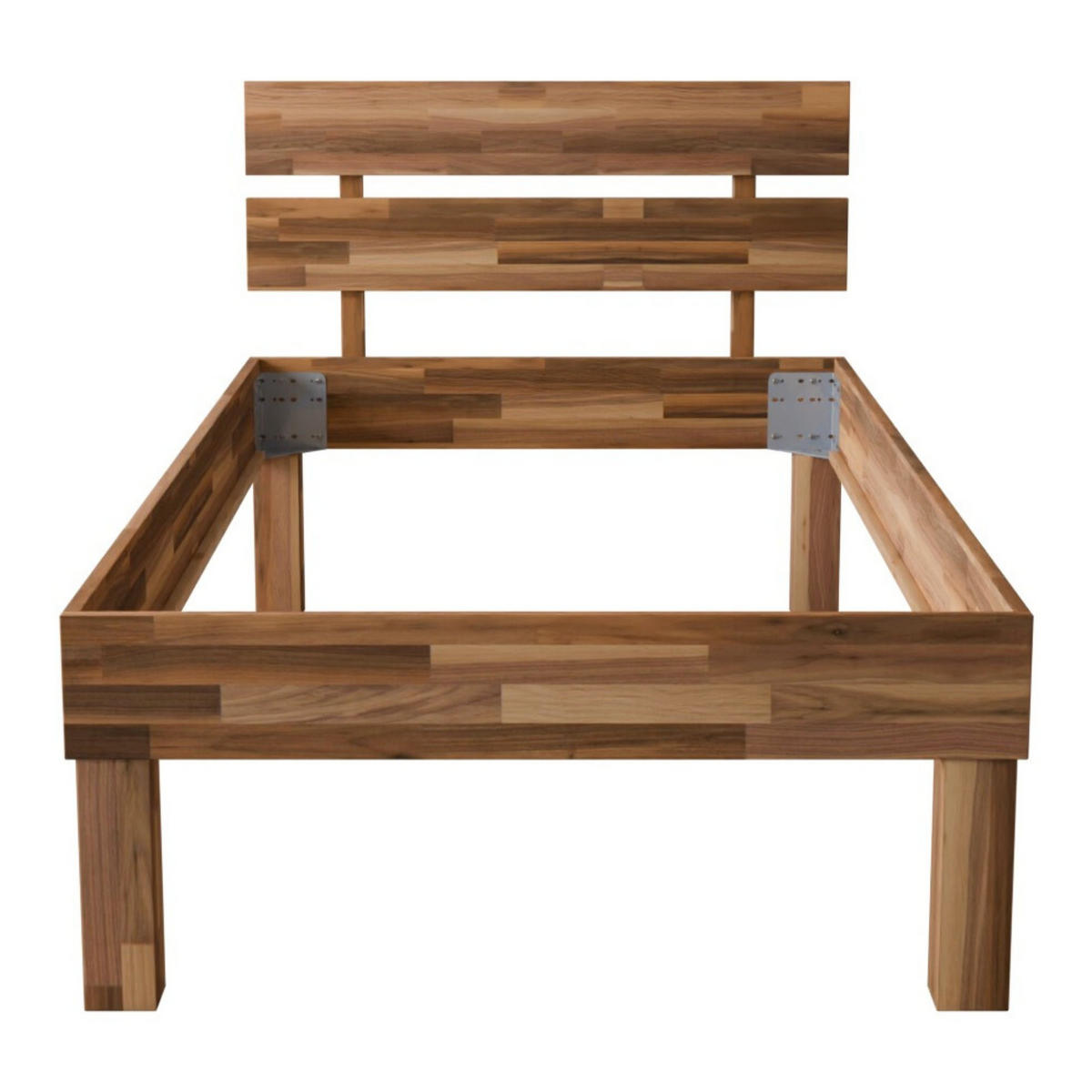KOMFORTBETT 120/200 cm aus Nussbaum - Braun, Holz (120/200cm) - MeinMassivholz