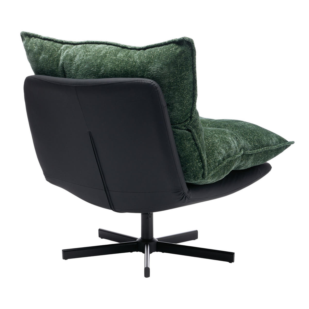 SESSEL Drehbar Relaxsessel 3-Stufen Lehne Memory Foam - Dunkelgrün, Textil (81/60/106cm) - Urban Meuble