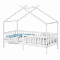 KINDERBETT Hausbett 90x200 cm Massivholz Weiß - Weiß, Holz (90/200cm) - Meubliv