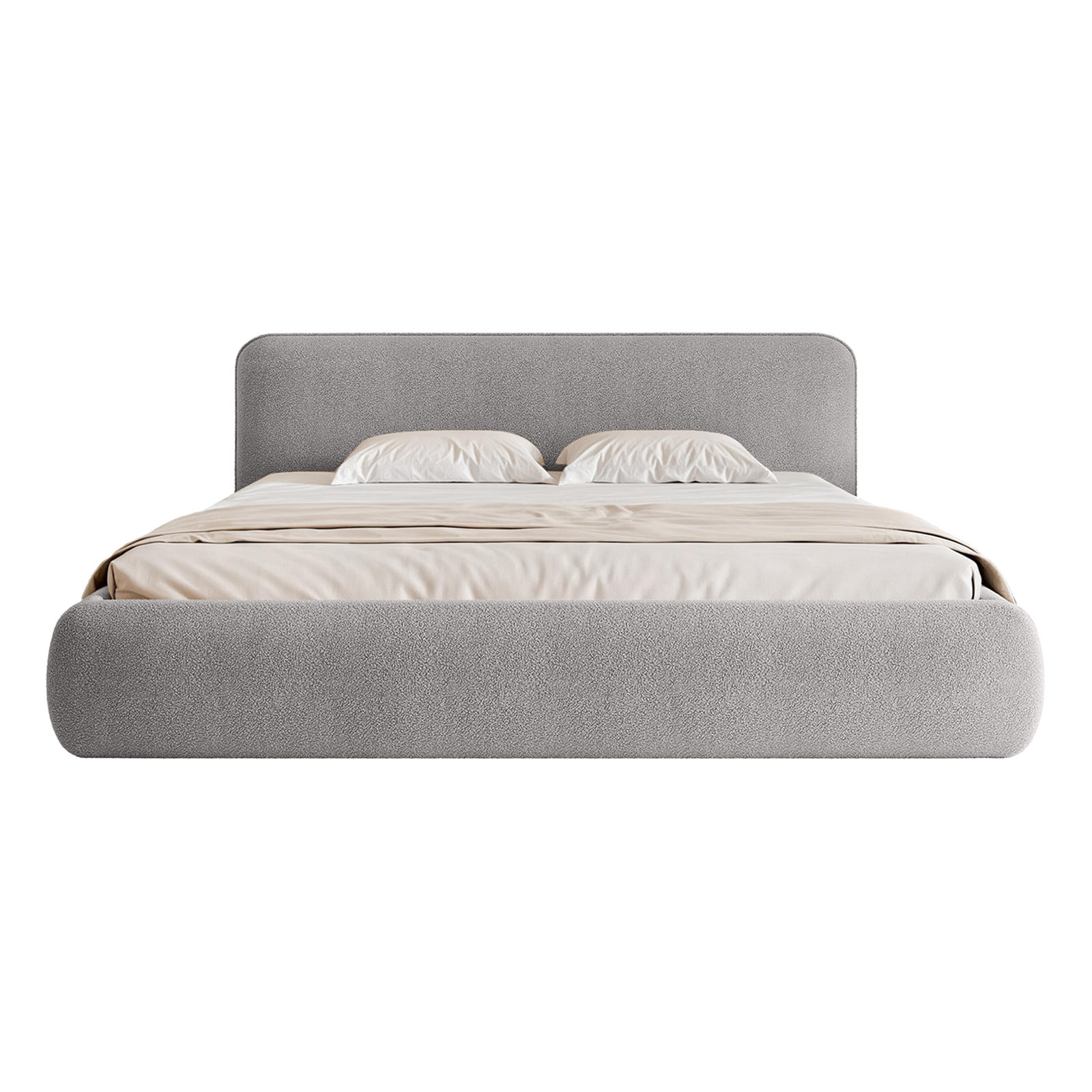 POLSTERBETT Herat 160x200 cm, Silber - Hellgrau, Textil (200/160cm) - Fedve