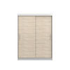 SCHIEBETÜRENSCHRANK -LARA 04 (Weiß + Sonoma) - Weiß/Sonoma Eiche, Holzwerkstoff/Metall (150/200/61cm) - Möblo