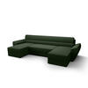 ECKSOFA REBIU2 Poso 14 mit Schlaffunktion - Dunkelgrün, Textil (326/86/140cm) - Bedante