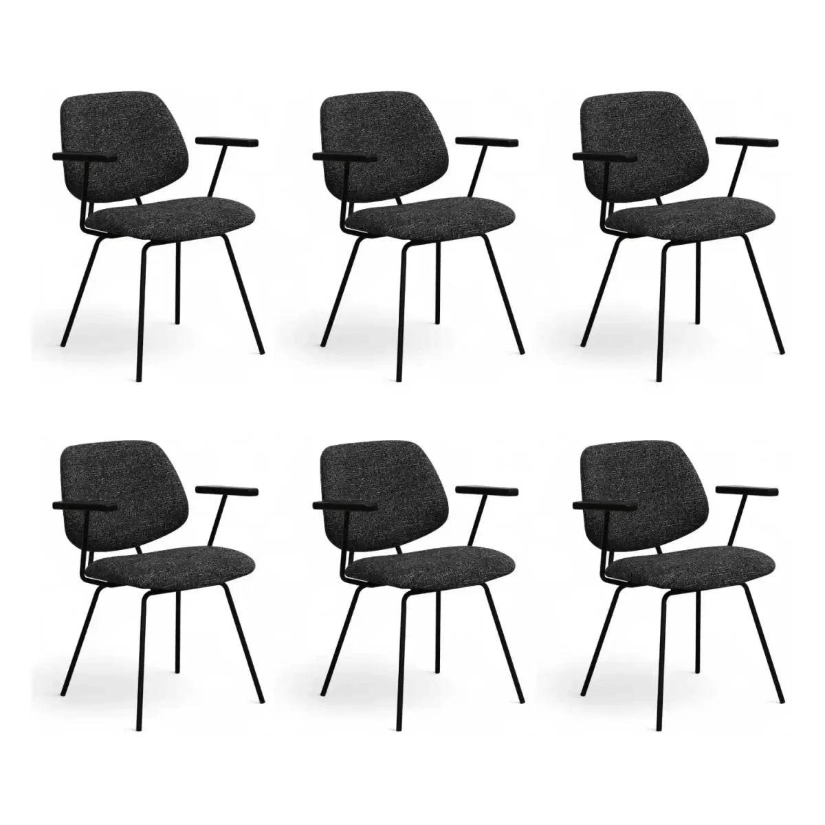 Furnhouse Armlehnstuhl-Set Schwarz 50x82x58 cm