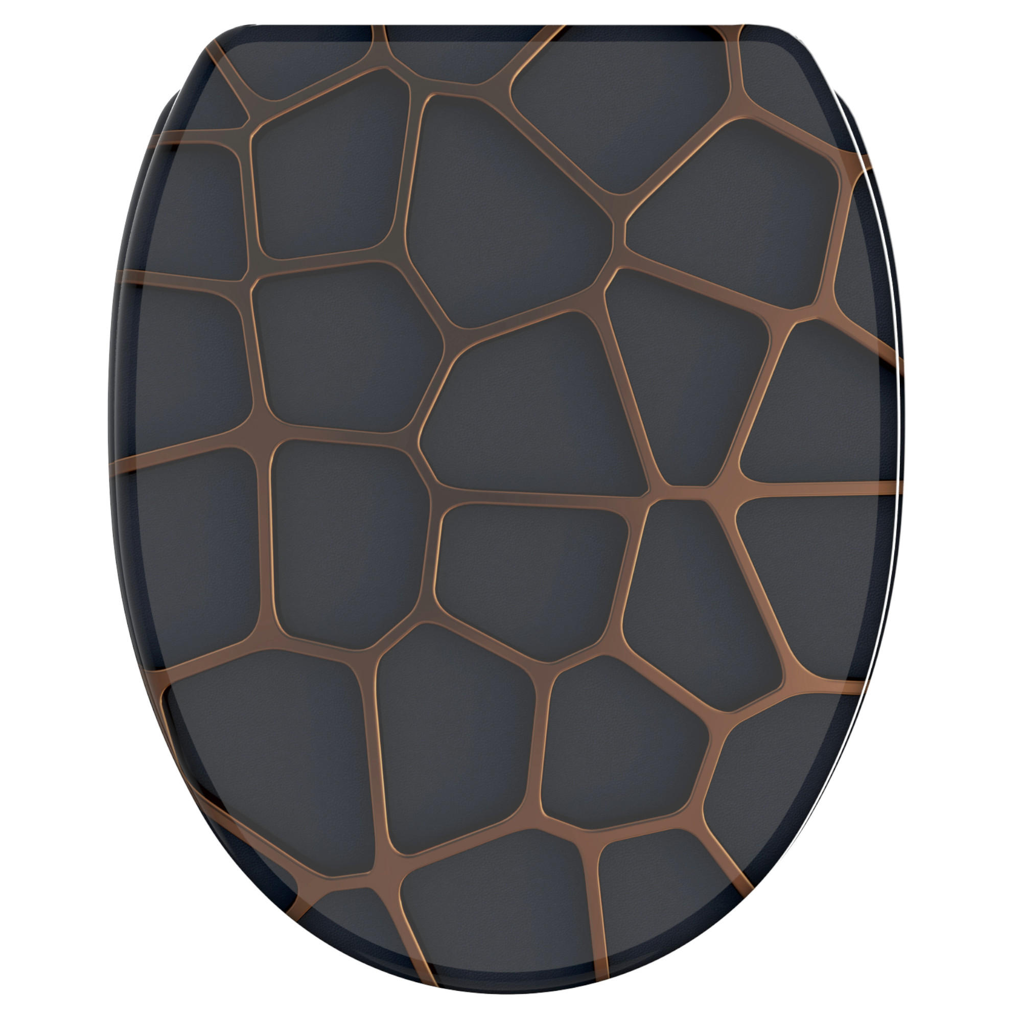 WC-SITZ mit Absenkautomatik & Top Fix Mesh - Schwarz, Holzwerkstoff (37.7/5.5/48cm) - Sanilo