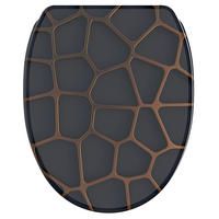 WC-SITZ mit Absenkautomatik & Top Fix Mesh - Schwarz, Holzwerkstoff (37.7/5.5/48cm) - Sanilo