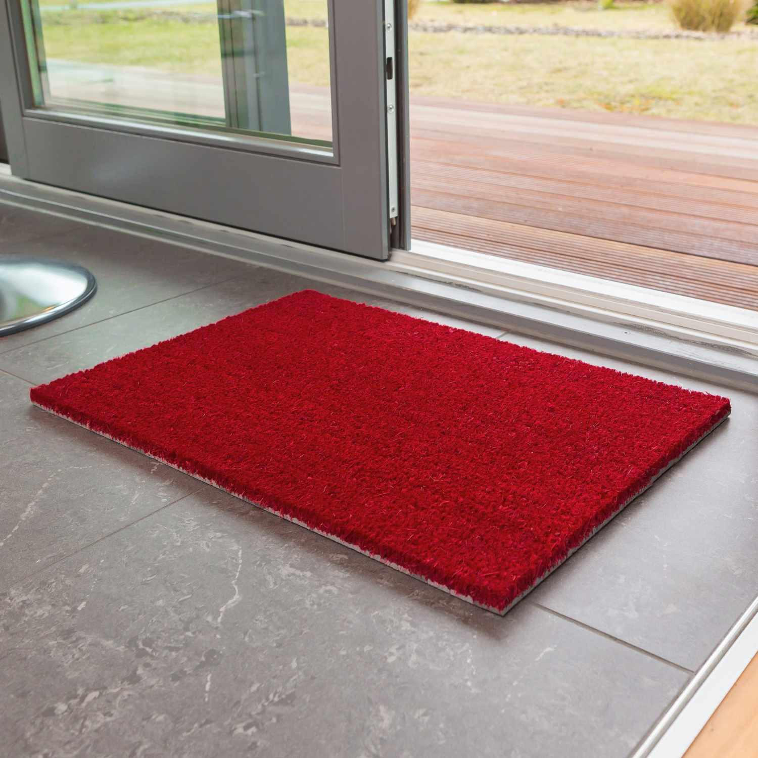 KOKOSMATTE MIT NATURFASERN KEIRA - Rot, Textil (40/60cm) - Astra