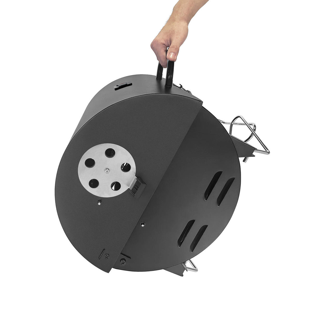 HOLZKOHLEGRILL CHAROX Tragbar - Schwarz, Metall (50/54/46cm) - TAINO