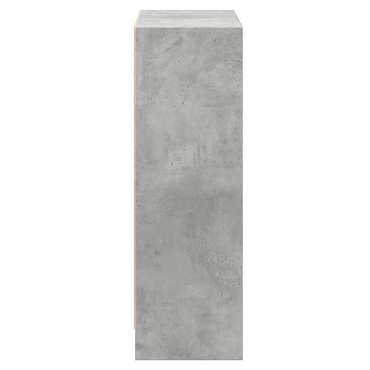 BÜCHERREGAL mit 2 Fächern 60/24/76 cm aus Holzwerkstoff Betongrau - Hellgrau, Holz (60/76/24cm) - vidaXL
