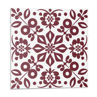 WANDPANEEL 4x 50x50 cm selbstklebend Rosaria - Bordeaux, Kunststoff (50/1.6/50cm) - Wallfluent