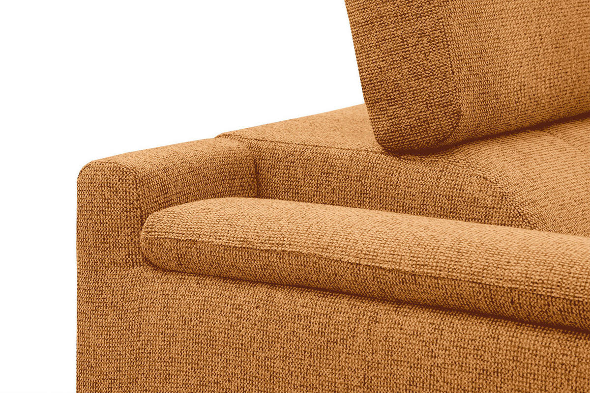 ECKSOFA FIERO 5-Sitzer, orange - Schwarz/Orange, Holzwerkstoff/Textil (290/228cm) - Courtois Laville