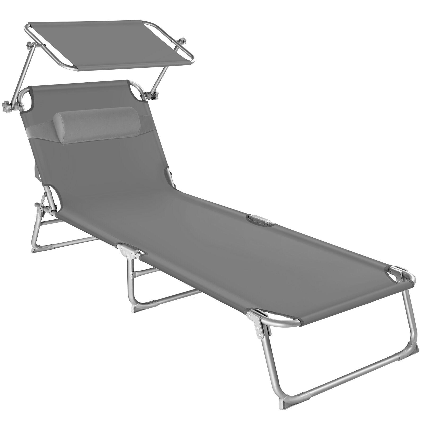 GARTENLIEGE Chloé, 190 x 68 x 65 cm, grau - Grau, Kunststoff (68/65/190cm) - tectake