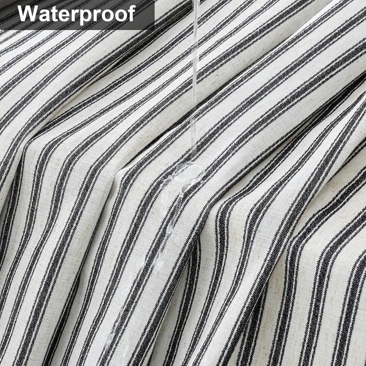 DUSCHVORHANG, schwarz-weiß gestreiftes Muster, 180 x 200 cm - Schwarz, Textil (200/180cm)