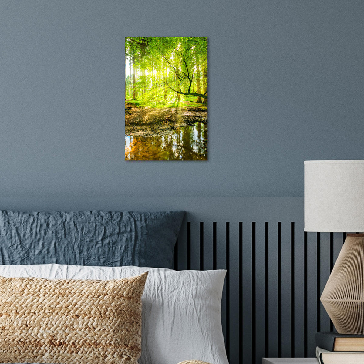 POSTER Wald - Landschaft - Wasser - Bäume - Sonne - Grün - Natur 20x30 cm - Grün, Papier (20/30/0.1cm) - MuchoWow