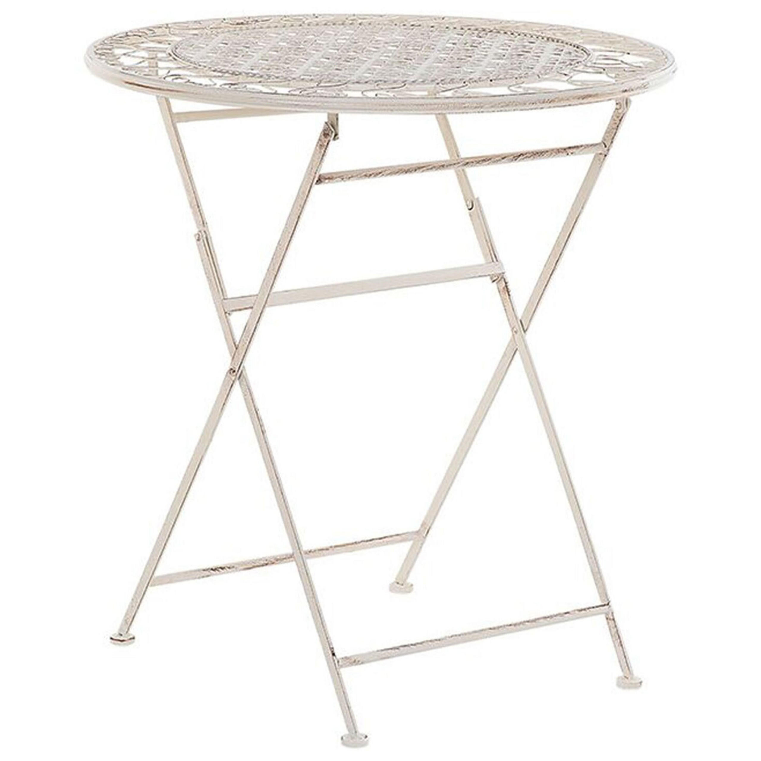 GARTENTISCH Metall Beige Trieste - Beige, Metall (70/70/76cm) - Beliani