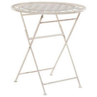 GARTENTISCH Metall Beige Trieste - Beige, Metall (70/70/76cm) - Beliani