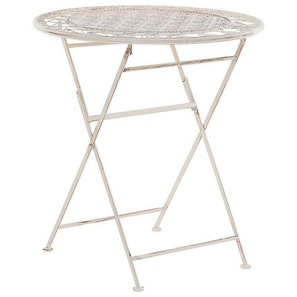 GARTENTISCH Metall Beige Trieste - Beige, Metall (70/70/76cm) - Beliani