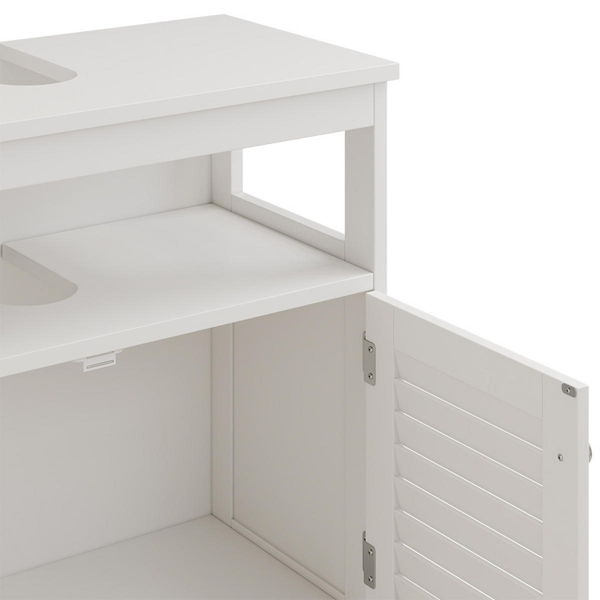 WASCHBECKENUNTERSCHRANK Riad Weiß 60 x 60 cm mit 2 Türen und offenem Fach - Weiß, Holzwerkstoff (60/60/30cm) - Vicco