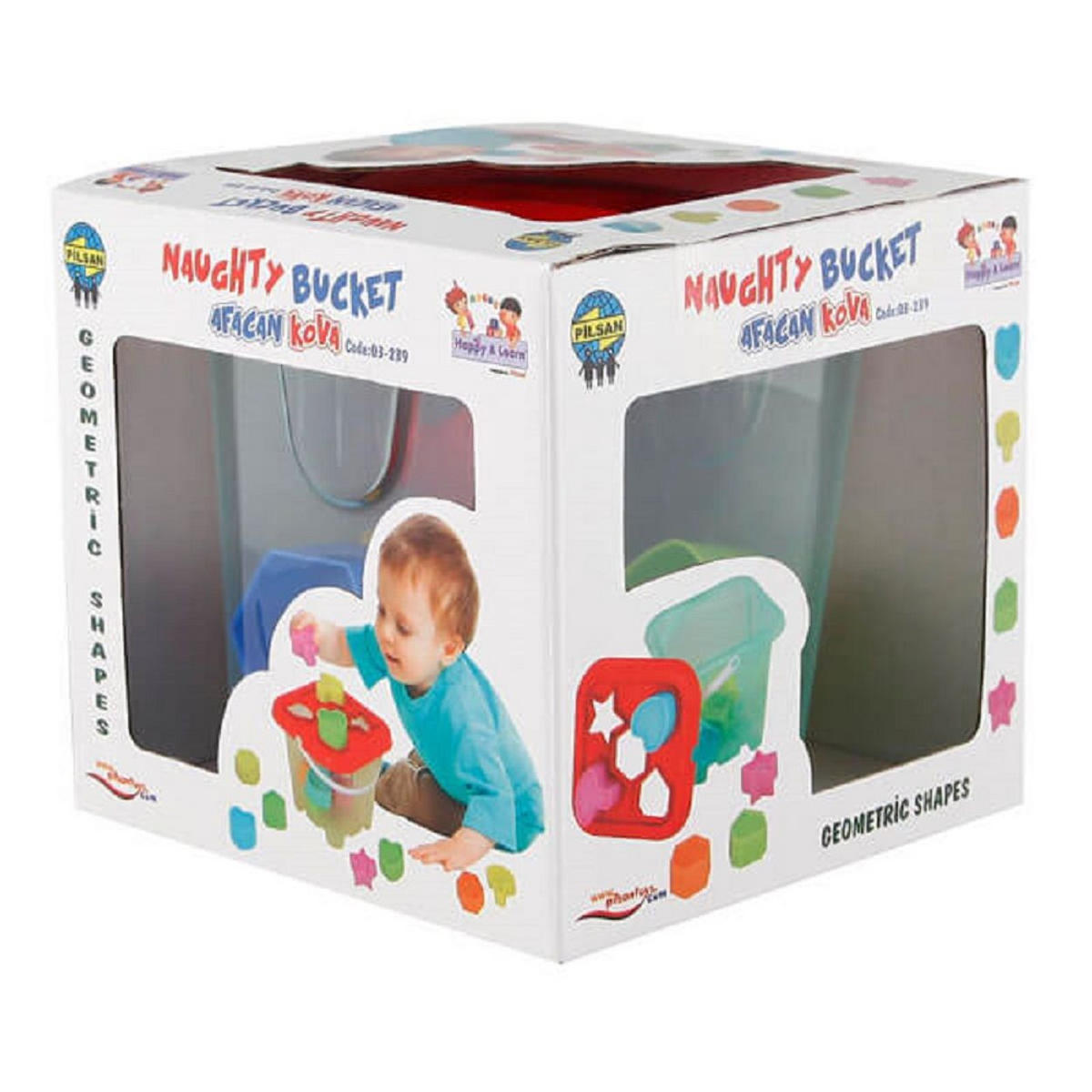 SORTIERSPIEL Steckspiel Box 03239 5 Formen, Box mit Deckel und Henkel, ab 1 Jahr, 16,5 x 17 cm - Multicolor, Kunststoff (17/14/16cm) - Pilsan