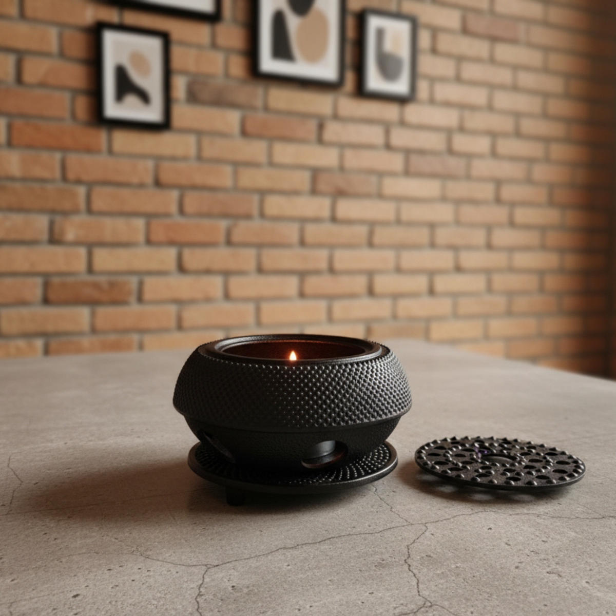 UNTERSETZER Gusseisen Hoshi Ø 13 cm - Schwarz, Metall (13/13cm) - AROMELIO