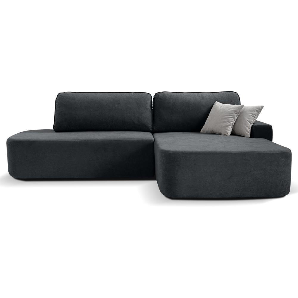 ECKSCHLAFSOFA Gavi graphit velours rechts - Graphitfarben, Textil (269/171cm) - Beautysofa