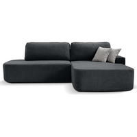 ECKSCHLAFSOFA Gavi graphit velours rechts - Graphitfarben, Textil (269/171cm) - Beautysofa