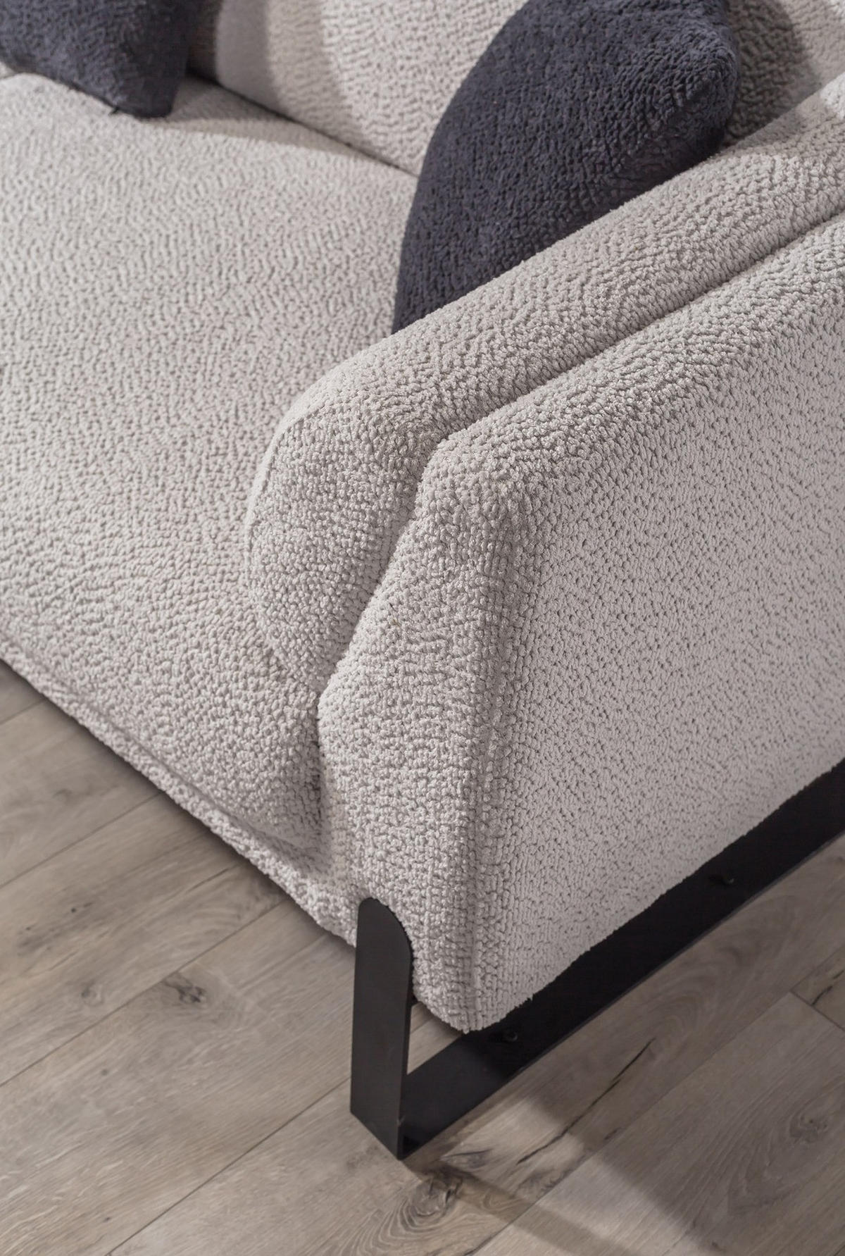 2-SITZER Sofa SILVANA, Cremeweiß - Beige, Textil/Metall (195/75/86cm) - Villa Möbel