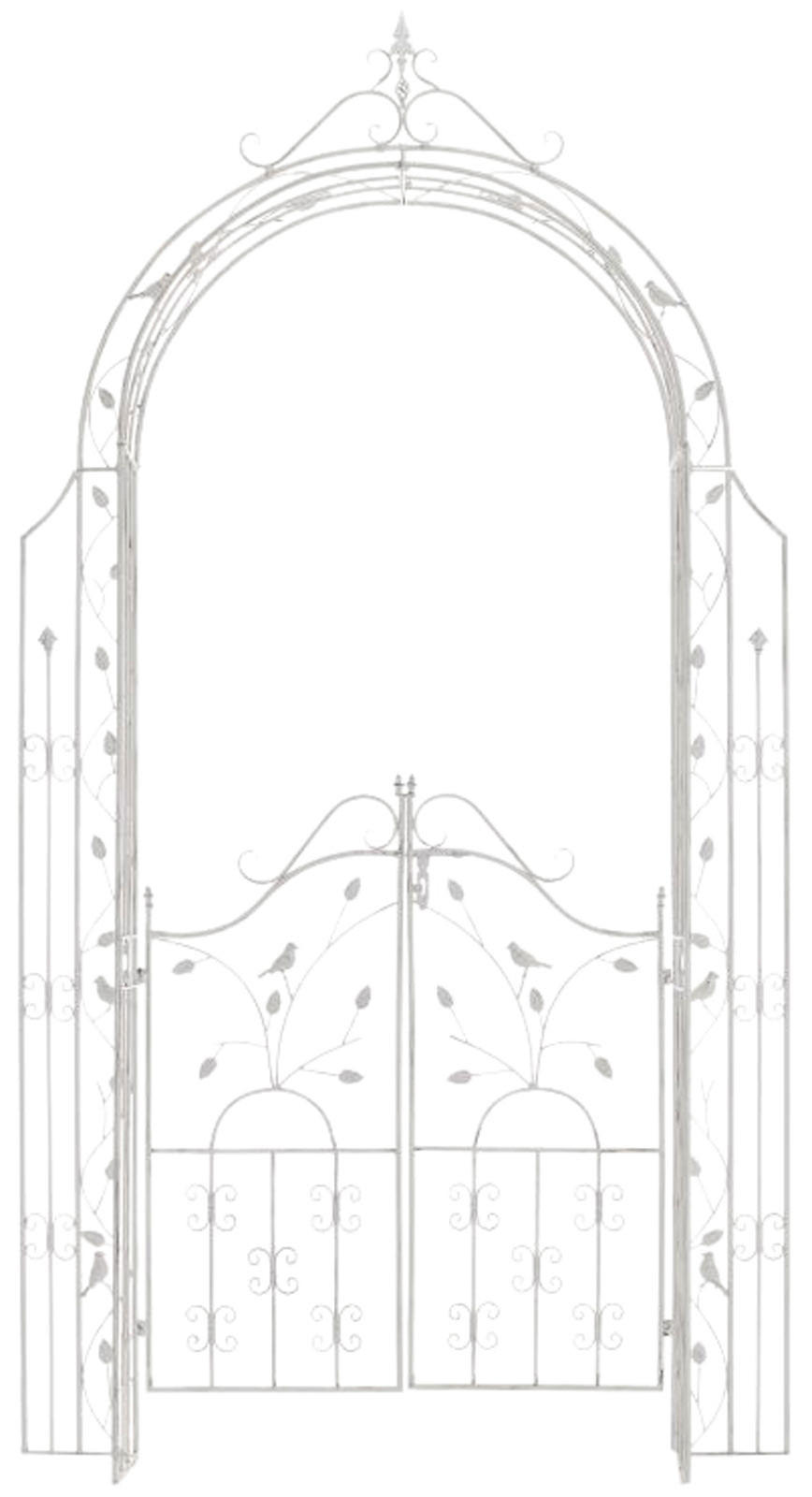 ROSENBOGEN Anders 144x36x270cm Metall Antik-Weiß Rankhilfe - Weiß, Metall (144/270/36cm) - DELUKE