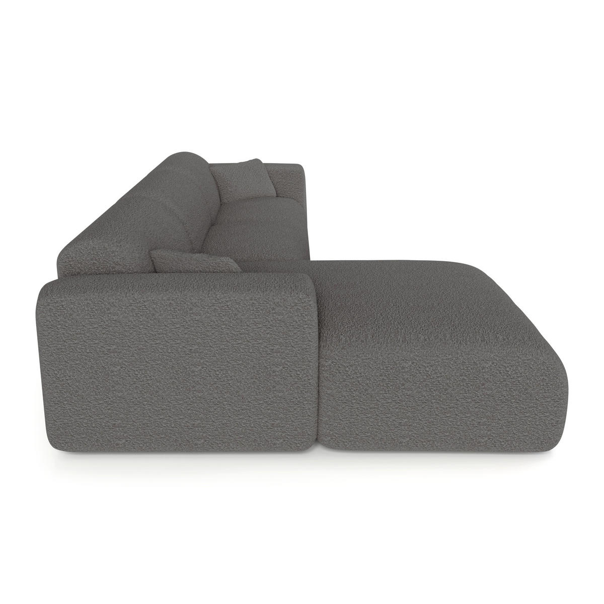 ECKSOFA LINKS SCHLAFSOFA Steinbock Graphitgrau 280cm - Graphitfarben/Grau, Textil (165/280cm) - Sia Home