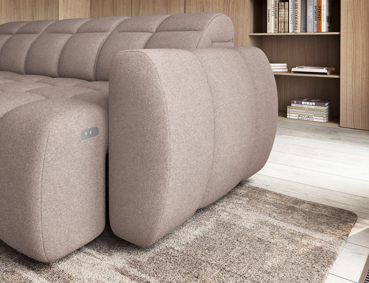 ECKSOFA Eagle L - Beige (Xillar 20) - Beige, Holzwerkstoff (258/208cm) - Möblo