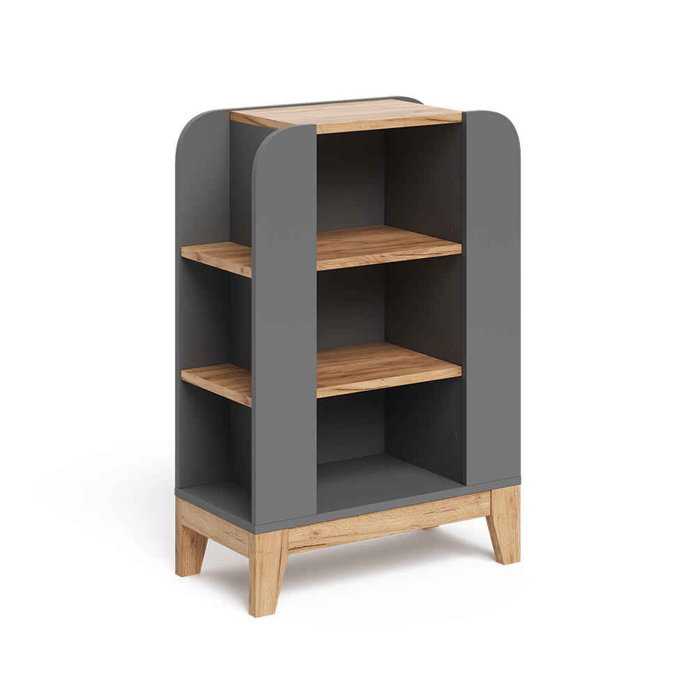 KINDERREGAL Malia Grau 60 x 88 cm mit 9 fächern - Hellgrau/Grau, Holzwerkstoff (60/88/30cm) - VitaliSpa