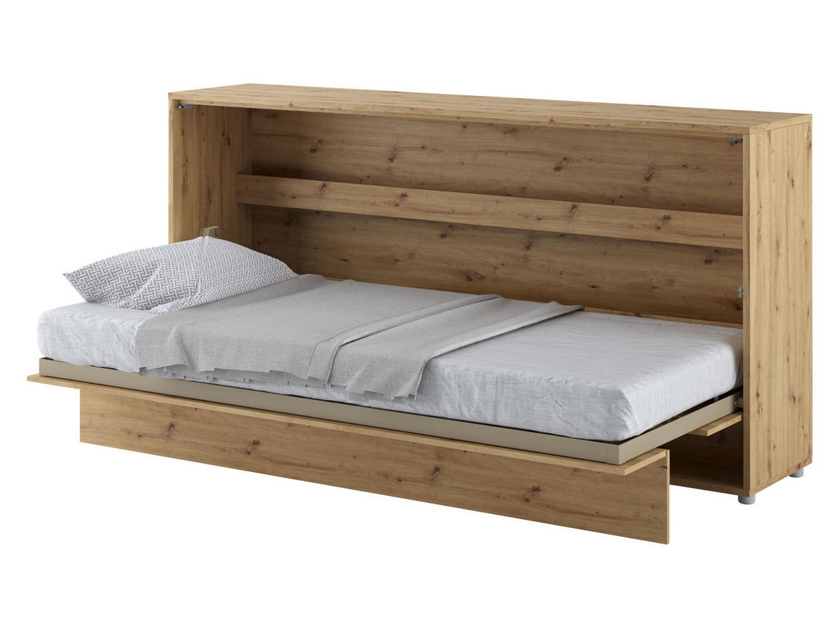 SCHRANKBETT Bed-Concept BC-06 90x200 mit LED-Lampe - Eiche Artisan/Grau, Holz/Holzwerkstoff (90/200cm) - MIRJAN24