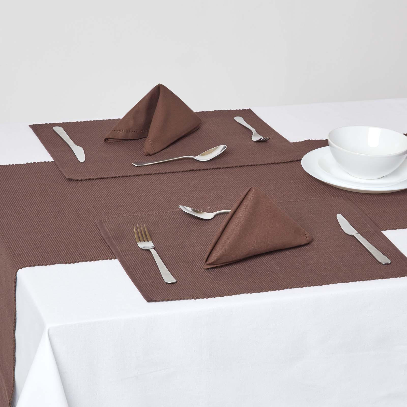TISCHSET braun im 2er-Set 33/50 cm, 100% Baumwolle - Braun, Textil (33/50cm) - Homescapes