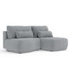 ECKSOFA MIT SCHLAFFUNKTION Batu Grau Plüschstoff - Schwarz/Grau, Holz/Holzwerkstoff (223/158cm) - Maison de Reve